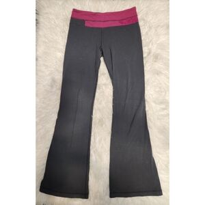 Dark Grey and Burgundy Lululemon Flared Yoga Leggings